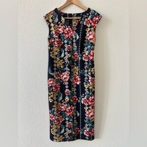 Business Casual Navy Floral Dress- size 4